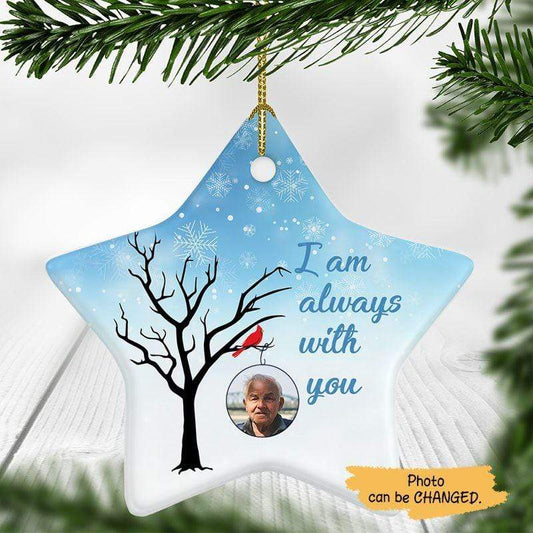 I Am Always With You Photo Memorial Personalized Star Ornament