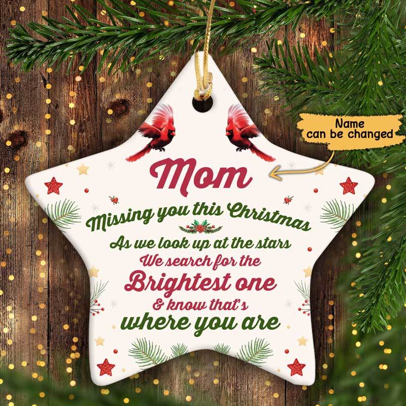 Missing You This Christmas Memorial Personalized Star Ornament