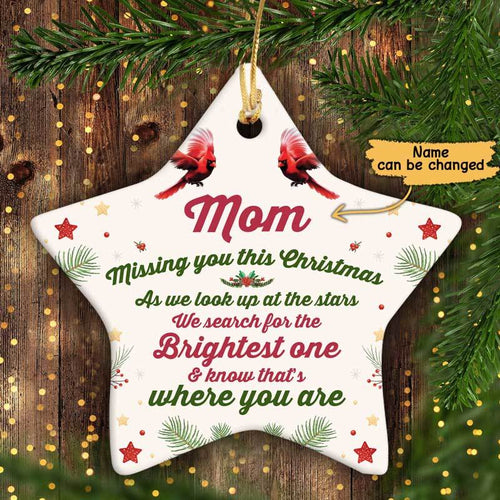 Missing You This Christmas Memorial Personalized Star Ornament