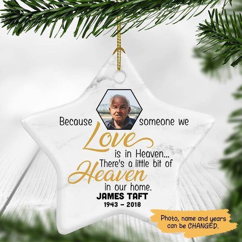 Someone In Heaven Memorial Personalized Photo Star Ornament