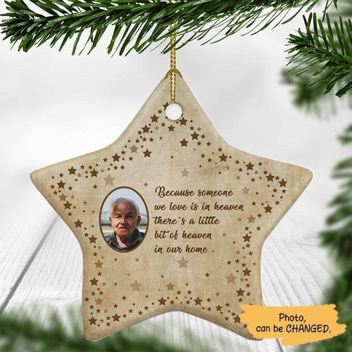 Someone In Heaven Photo Memorial Personalized Star Ornament