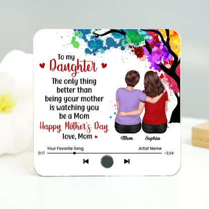 From Mom To My Daughter Personalized Music Fridge Magnet, Heartfelt Mother's Day Gift for Daughter, Daughter-in-law