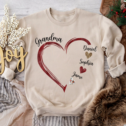 Grandma and Grandkids Hearts, Best Gift Mother's Day, Custom Grandma Shirt, Personalized Mother's Day Shirt