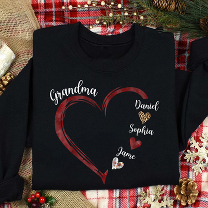 Grandma and Grandkids Hearts, Best Gift Mother's Day, Custom Grandma Shirt, Personalized Mother's Day Shirt