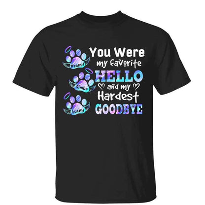 Dog Cat Hardest Goodbye Memorial Personalized Shirt