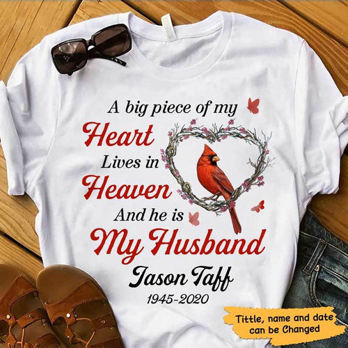 A Big Piece Of My Heart Cardinal Memorial Personalized Shirt
