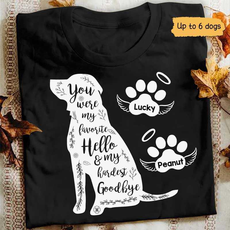 Dog Memorial Floral Personalized Shirt (Black Shirt)