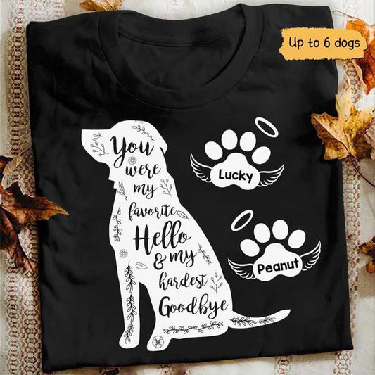 Dog Memorial Floral Personalized Shirt (Black Shirt)