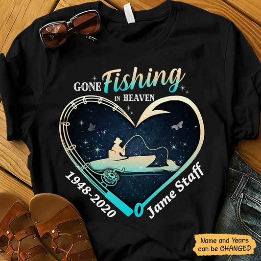 Memorial Gone Fishing In Heaven Personalized Shirt