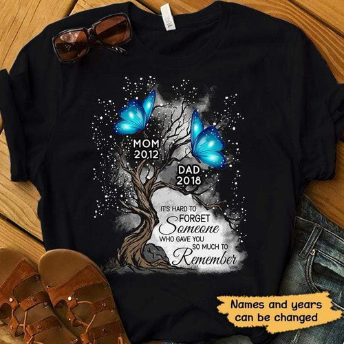 Memorial Hard To Forget Butterfly Personalized Shirt