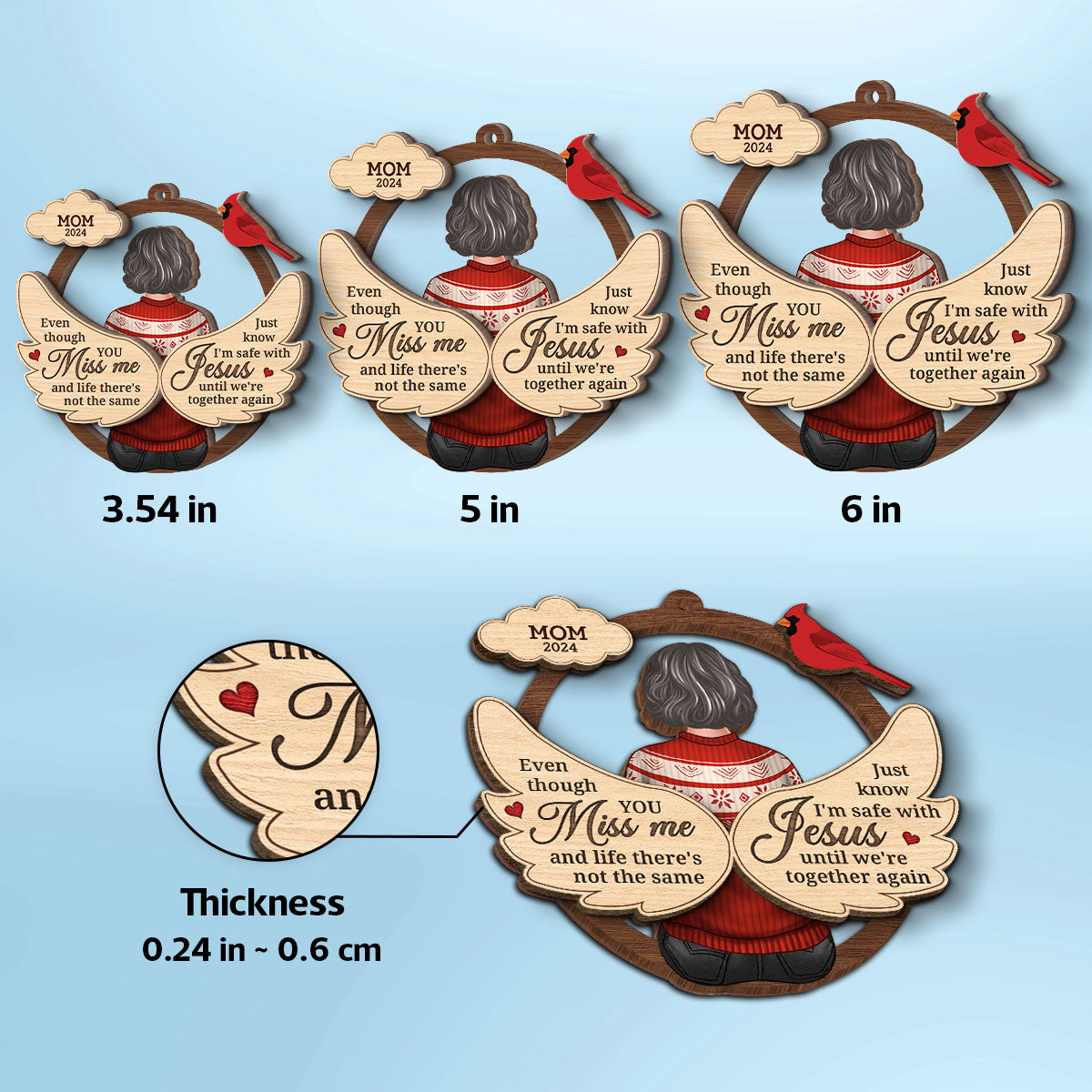 Message From Lost Loved One Memorial Keepsake Personalized 2-Layer Wooden Ornament