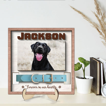 Pet Loss Pet Memorial Remembrance Gift Pet Collar Keepsake Photo Inserted Personalized Wooden Pet Collar Holder