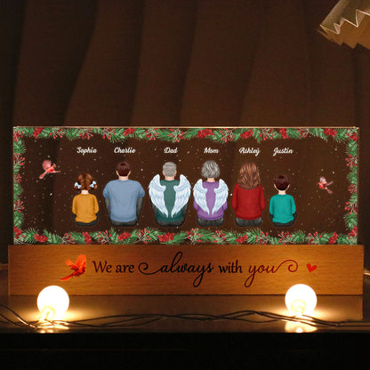 Holly Branch Family Memorial Personalized LED Night Light, Sympathy Gift For Loved Ones