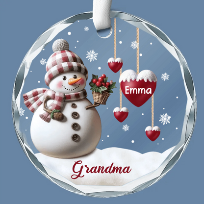 Snowman Grandma Customized Christmas Gift - Personalized Ornament