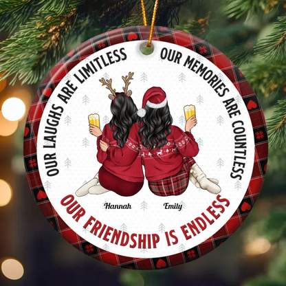 Our Friendship Is Endless - Personalized Friends Ornament