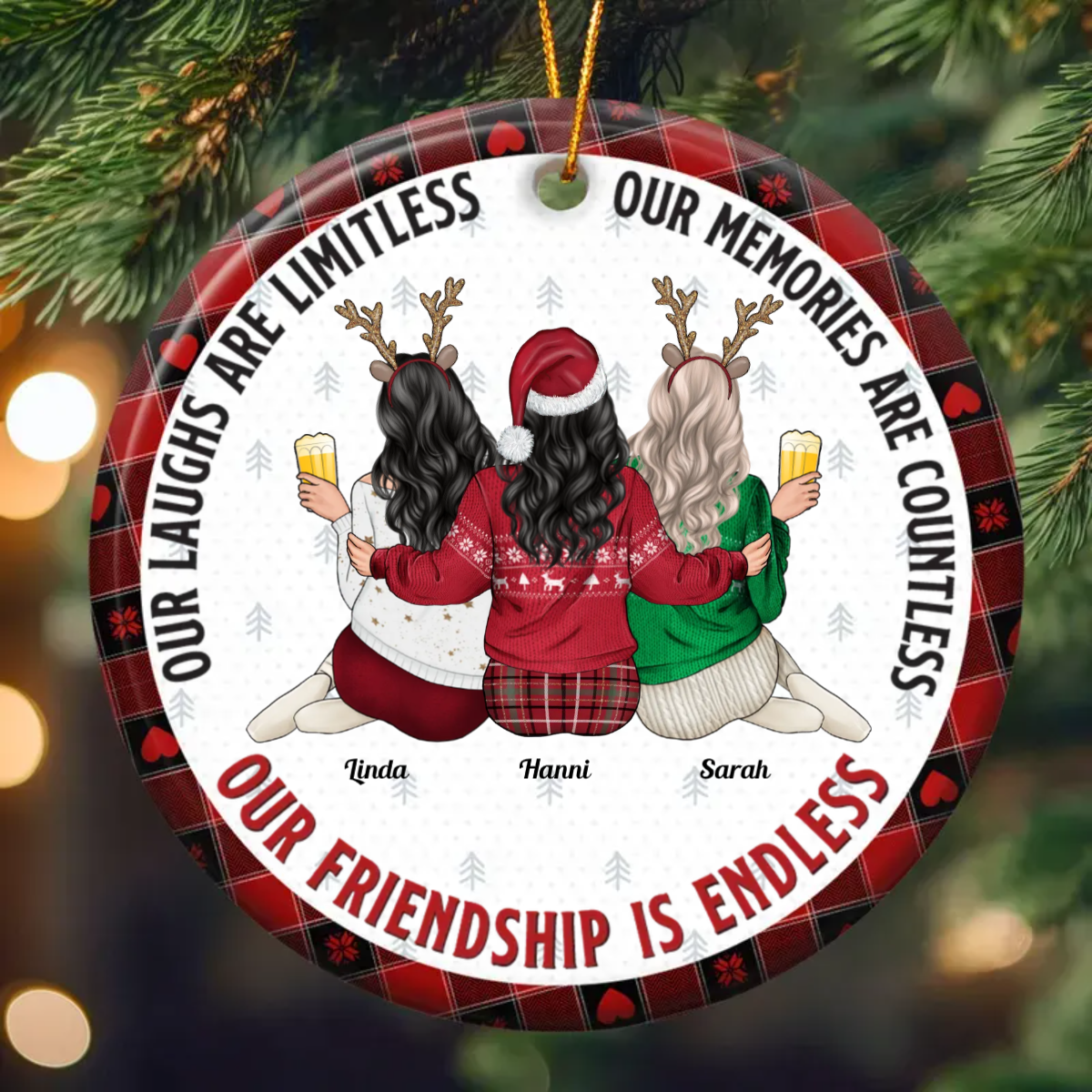 Our Friendship Is Endless - Personalized Friends Ornament