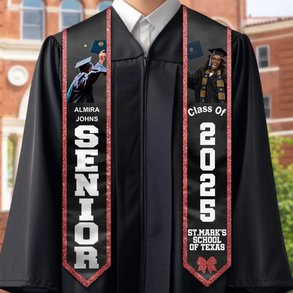 Custom Photo Senior Graduation - Personalized Stoles