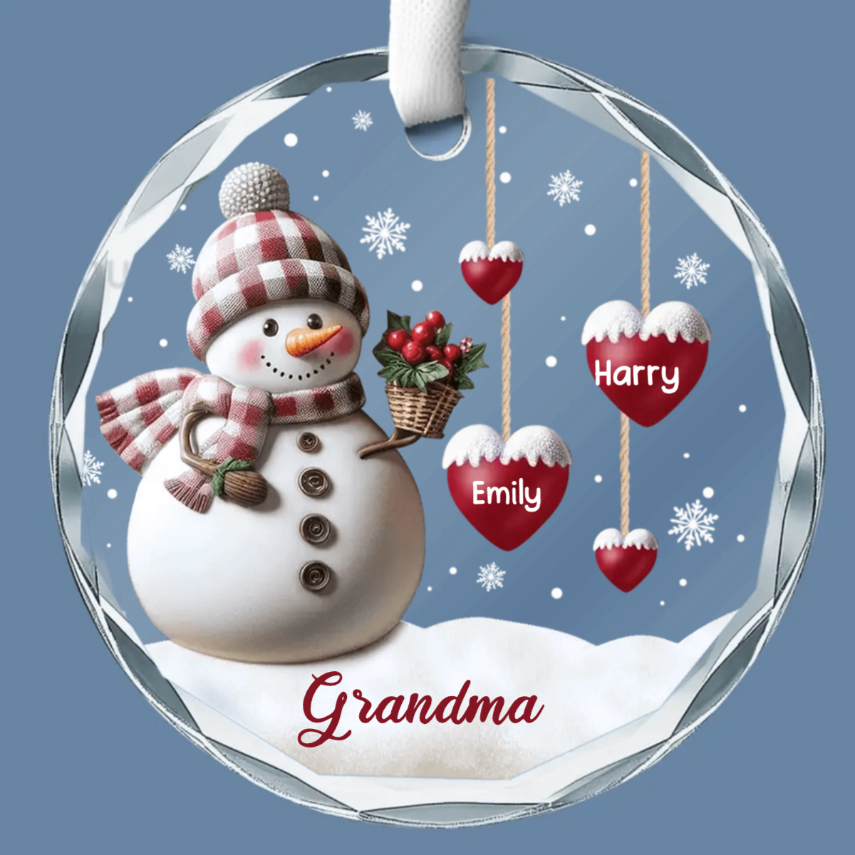 Snowman Grandma Customized Christmas Gift - Personalized Ornament