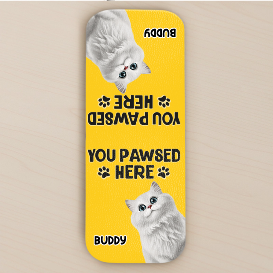 Custom Leather Magnetic Bookmark - Personalized Bookish Gifts For Book Lovers, Bookworms, Dog Cat Lovers, Dog Dad And Mom, Cat Owners - Stay Pawsitive, Keep Reading