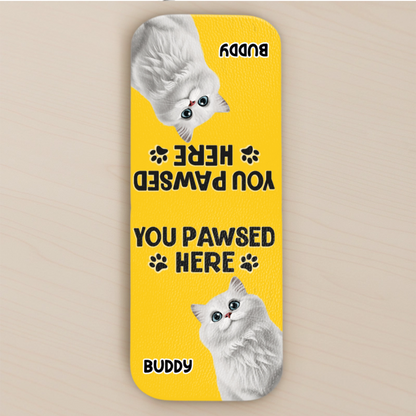 Custom Leather Magnetic Bookmark - Personalized Bookish Gifts For Book Lovers, Bookworms, Dog Cat Lovers, Dog Dad And Mom, Cat Owners - Stay Pawsitive, Keep Reading