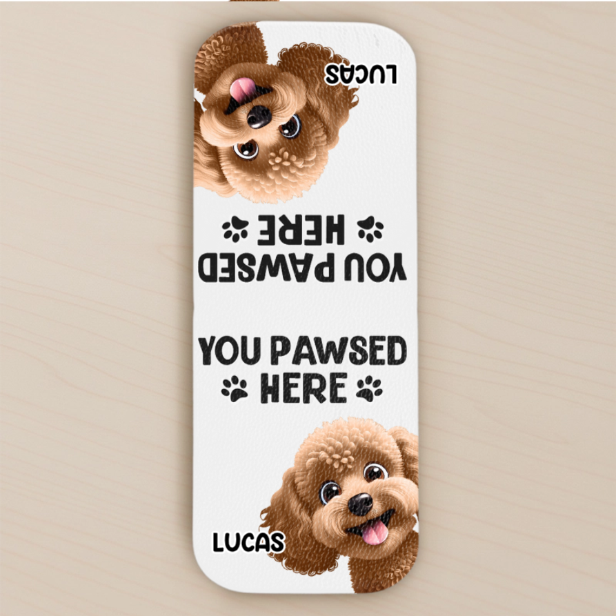 Custom Leather Magnetic Bookmark - Personalized Bookish Gifts For Book Lovers, Bookworms, Dog Cat Lovers, Dog Dad And Mom, Cat Owners - Stay Pawsitive, Keep Reading