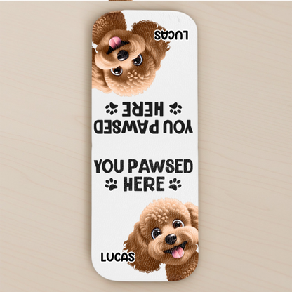 Custom Leather Magnetic Bookmark - Personalized Bookish Gifts For Book Lovers, Bookworms, Dog Cat Lovers, Dog Dad And Mom, Cat Owners - Stay Pawsitive, Keep Reading