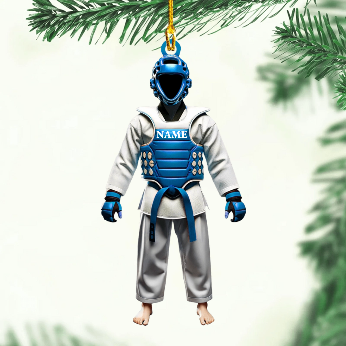 Custom Name Taekwondo Ornament, Taekwondo Christmas Gift