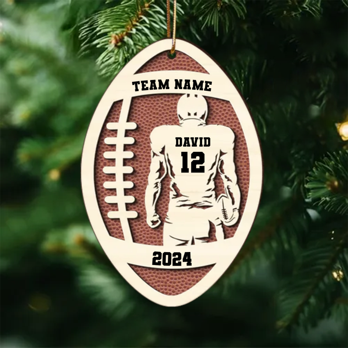 Personalized Football Gift Custom Shaped Ornament, Unique Gift For Football Player, Football Lover, Teenage Son, Grandson, Nephew, Husband, Boy Friend