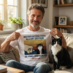 Perfektes Geschenk für Katzenväter – Personalisiertes T-Shirt mit Katzen-Faustgruß