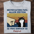 Perfektes Geschenk für Katzenväter – Personalisiertes T-Shirt mit Katzen-Faustgruß