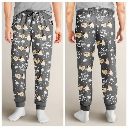 Best Cat Dad Mom Mum Ever - Personalized Pajama Pants