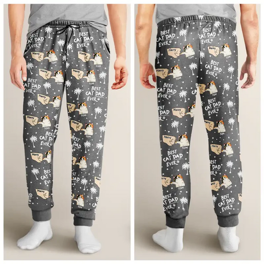 Best Cat Dad Mom Mum Ever - Personalized Pajama Pants