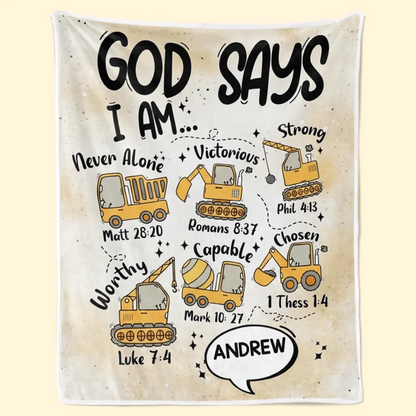 Custom Blanket - Personalized Birthday Gifts For Kids - God Says I Am Truly Loved