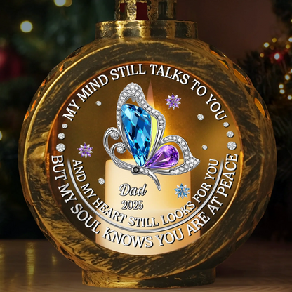 Custom Candlelight Lantern Ornament - Personalized Christmas Memorial Sympathy Gifts For Loss Of Mom, Dad