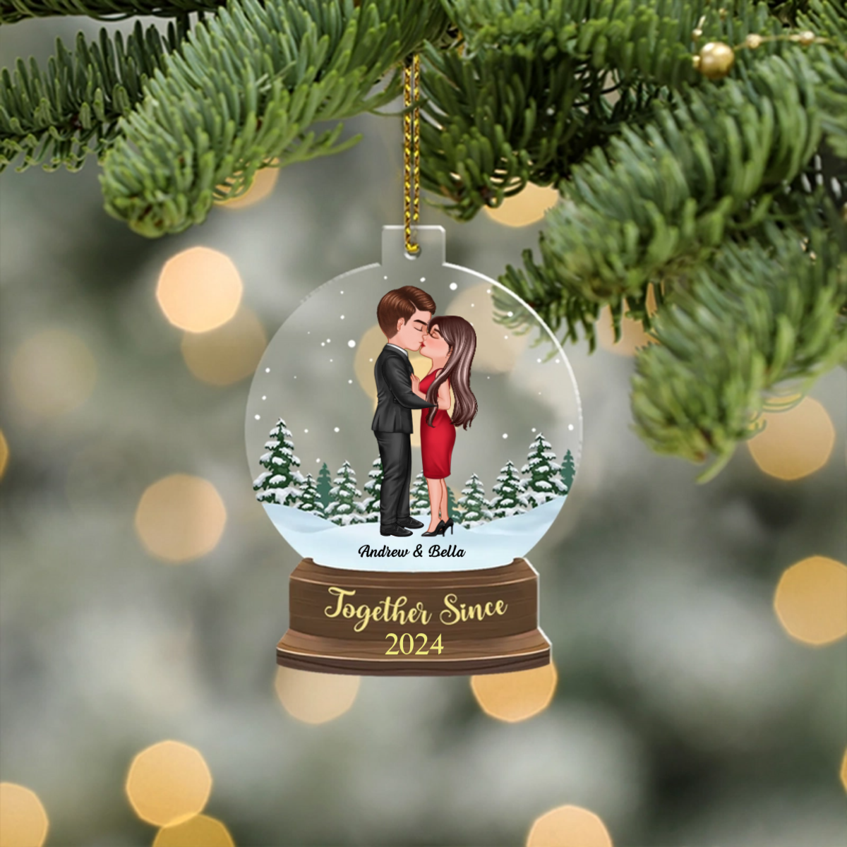 Custom Anniversary Together Since - Personalized Christmas Gifts Custom Acrylic Ornament For Couples, Gift For Him, For Her