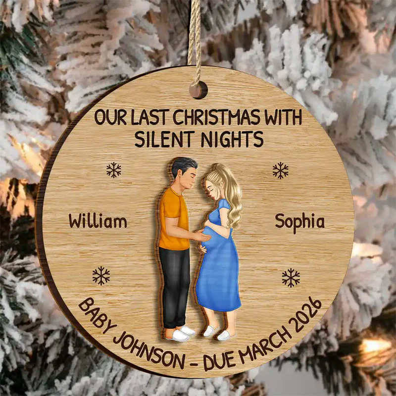 Baby Expecting See You - Personalized Custom Shaped Wooden Ornament