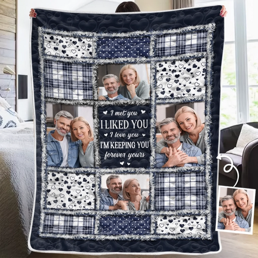 Custom Photo Blanket - Personalized Anniversary Wedding Gifts For Husband And Wife, Him And Her - I Found My Forever In You