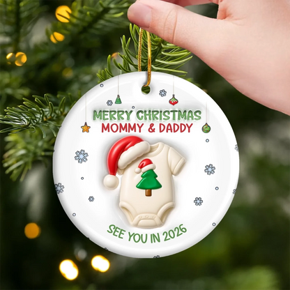 Custom Ornament - Personalized Christmas Baby Shower, Gender Reveal Gifts For New Moms, New Dads, New Parents