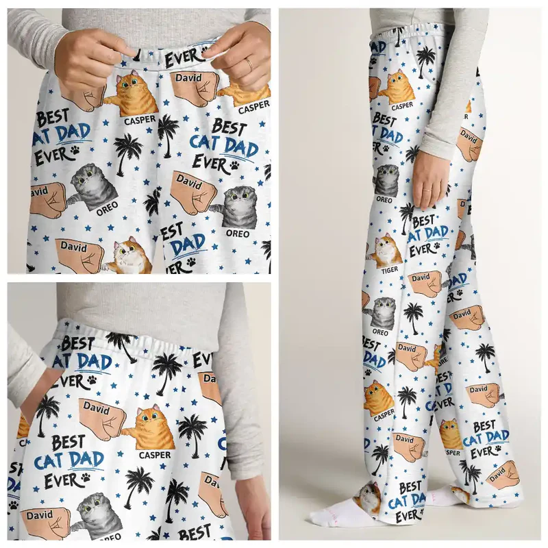 Best Cat Dad Ever - Personalized Pajama Pants