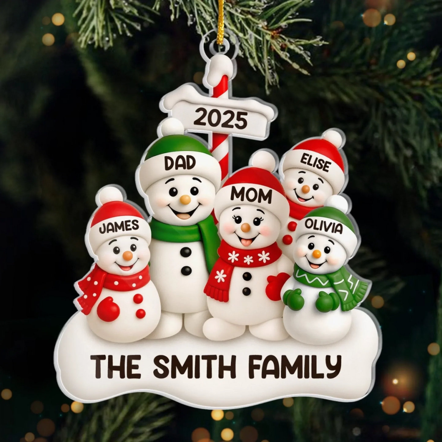 Custom Acrylic Ornament - Personalized Christmas Birthday Gifts For Mom, Dad, Kids - Together In The Snow