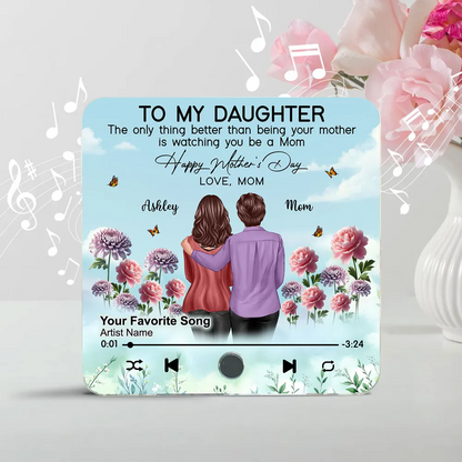 To My Daughter From Mom Happy Mother's Day Birth Flower Personalized Music Fridge Magnet, Gift For Daughter