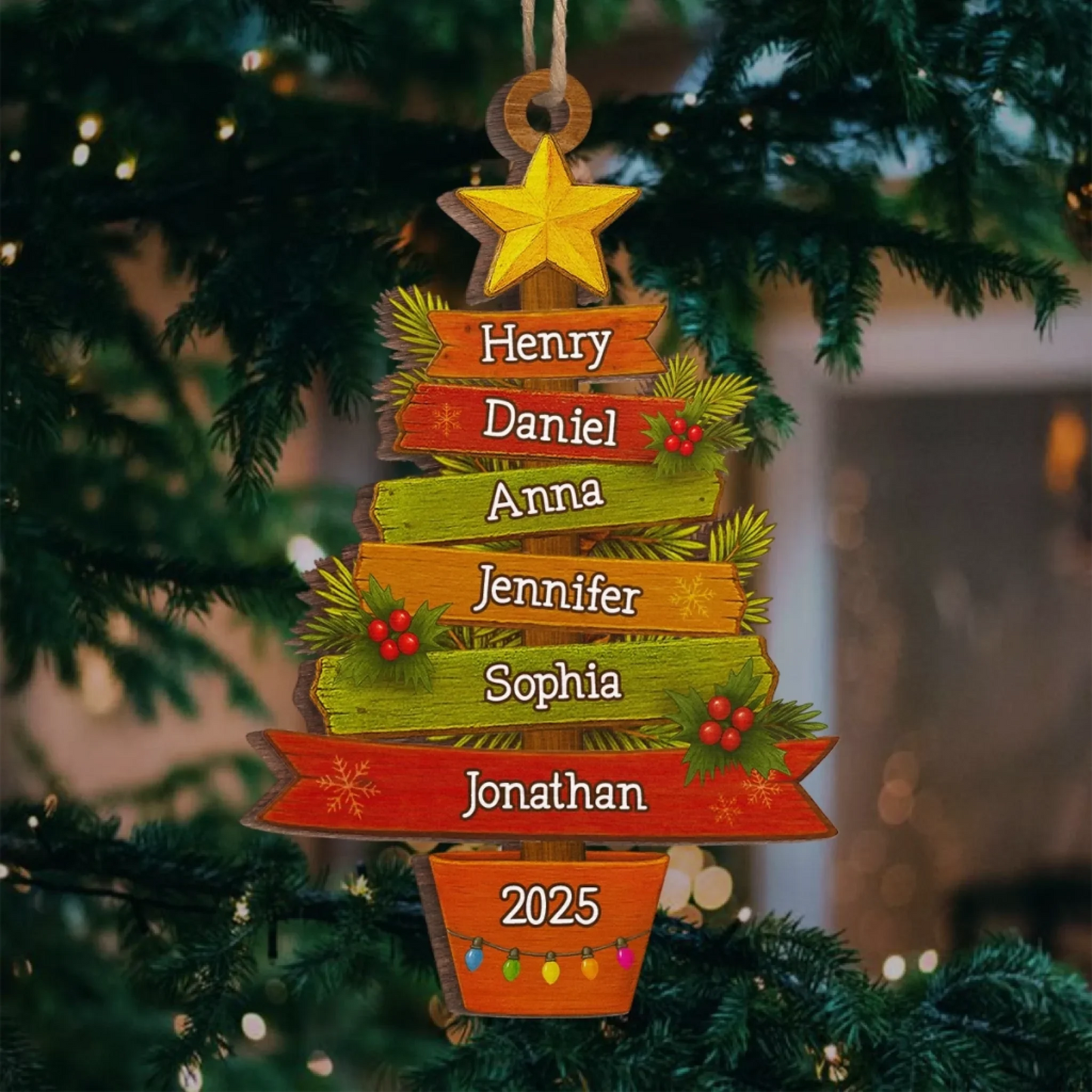 Custom Wood Ornament - Personalized Christmas Birthday Gifts For Mom, Dad, Kids