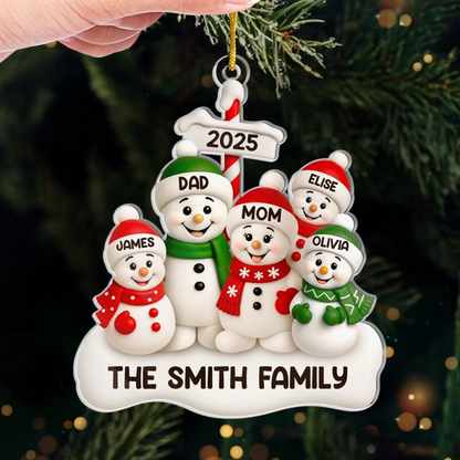 Custom Acrylic Ornament - Personalized Christmas Birthday Gifts For Mom, Dad, Kids - Together In The Snow