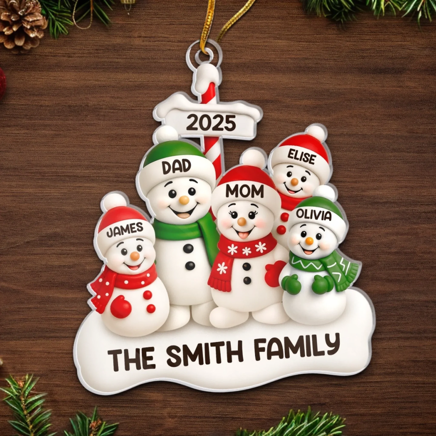Custom Acrylic Ornament - Personalized Christmas Birthday Gifts For Mom, Dad, Kids - Together In The Snow