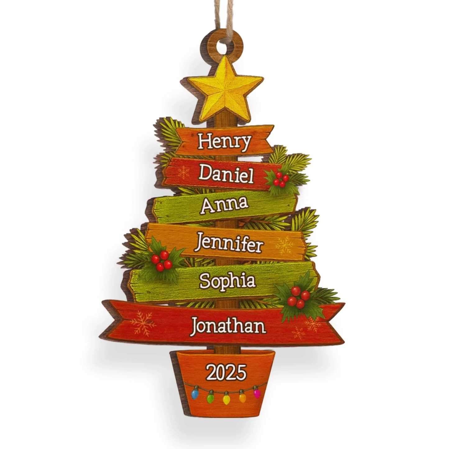 Custom Wood Ornament - Personalized Christmas Birthday Gifts For Mom, Dad, Kids