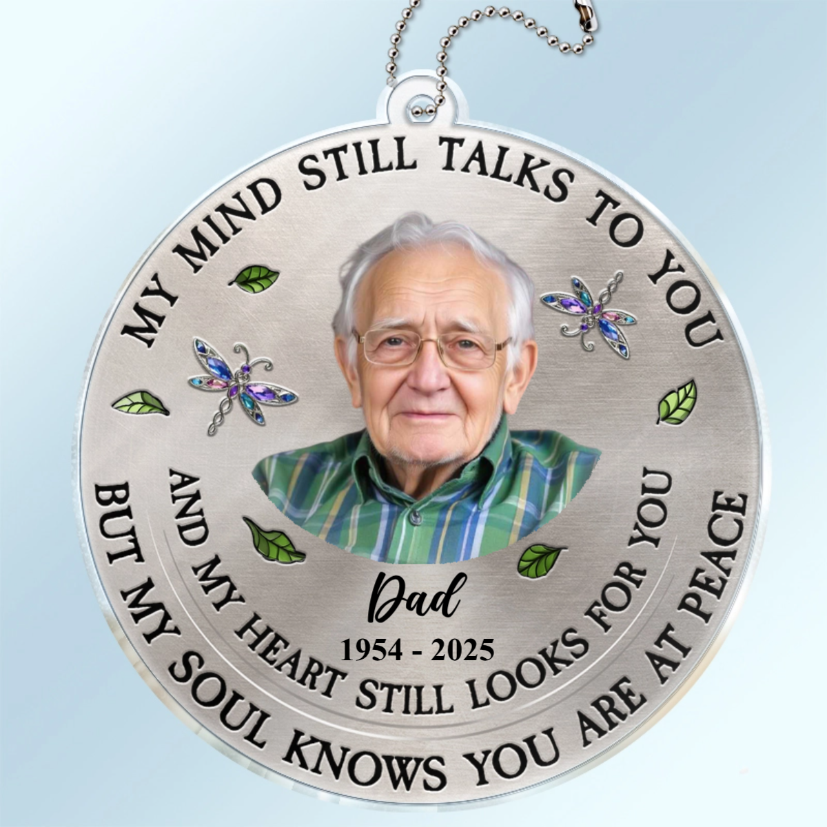 Custom Photo Memorial My Mind Still Talks To You - Personalized Acrylic Car Hanger