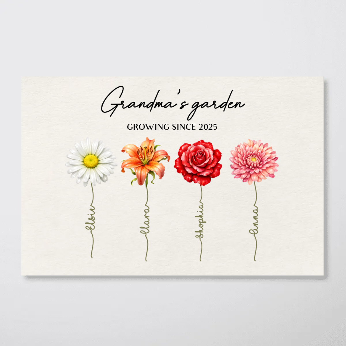 Grandma Garden Custom Birth Month Flower - Personalized Poster - Sentimental Gift for Grandma