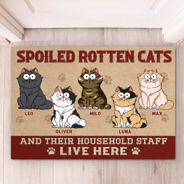 Custom Home Decor Decorative Mat - Personalized Birthday Gifts For Cat Lovers, Cat Mom And Dad - Welcome To The Cat Kingdom