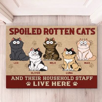 Custom Home Decor Decorative Mat - Personalized Birthday Gifts For Cat Lovers, Cat Mom And Dad - Welcome To The Cat Kingdom