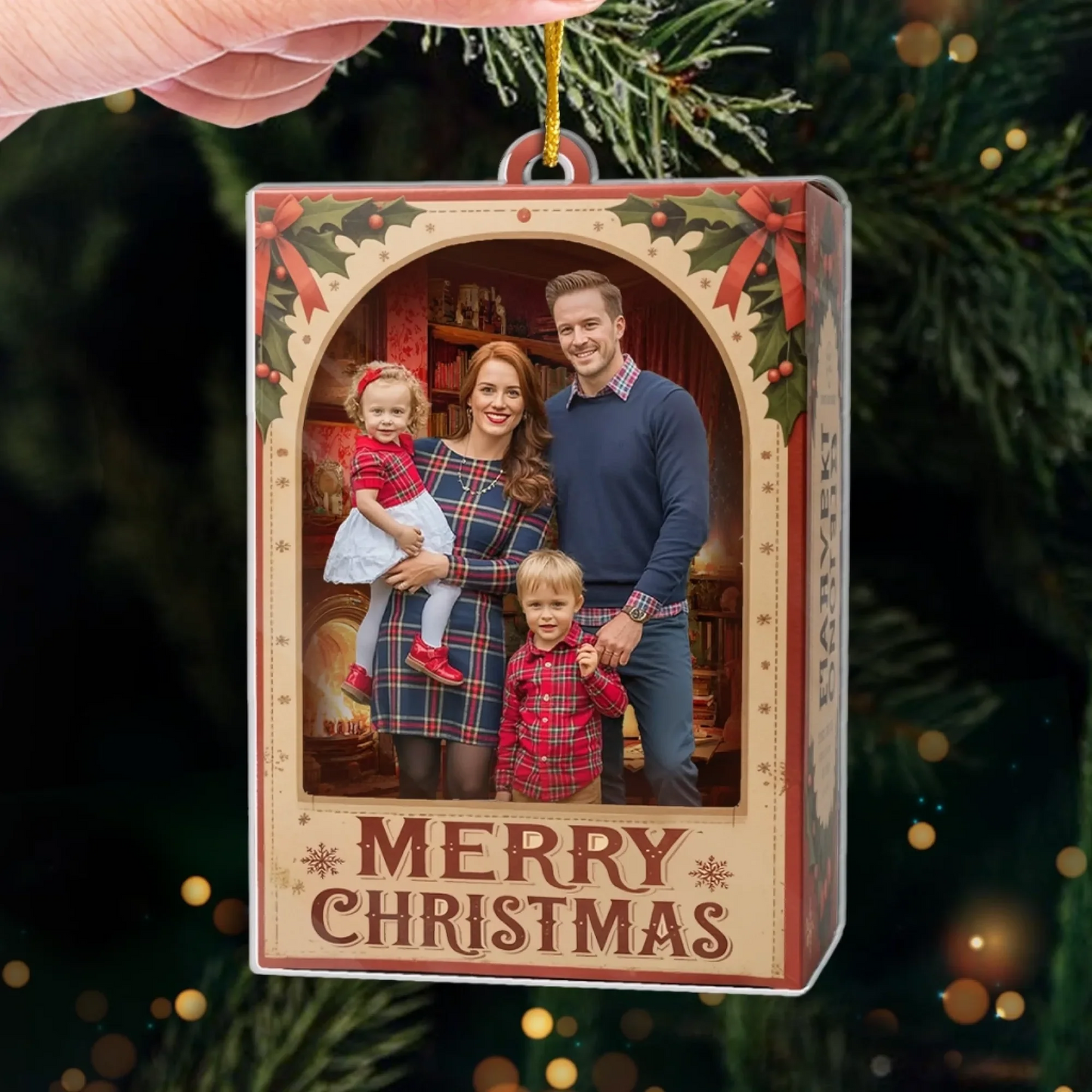 Custom Photo Acrylic Ornament - Personalized Christmas Birthday Gifts For Mom, Dad, Brother, Sister, Kids
